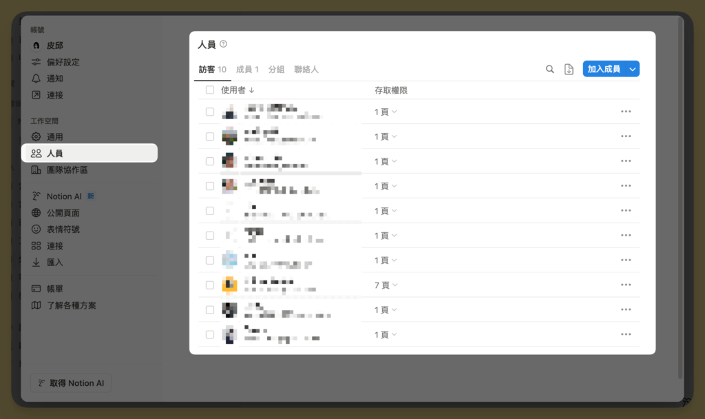 Notion Member Setting 4