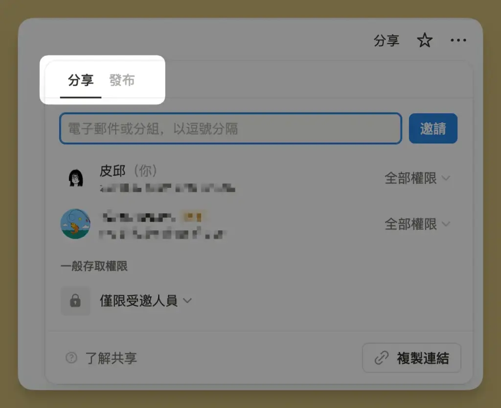 分享跟發布